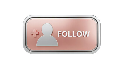 Follow Button with Plus Sign and Silhouette - Social Media Concept