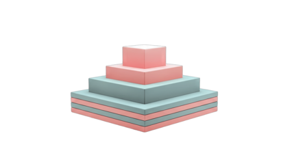 Geometric Pyramid Structure on White Background