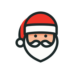 Minimalist Icon Of Santa Illustration Design