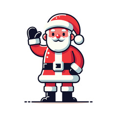 Santa Waving Vector Illustration Design