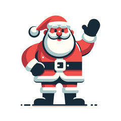 Santa Waving Vector Illustration Design