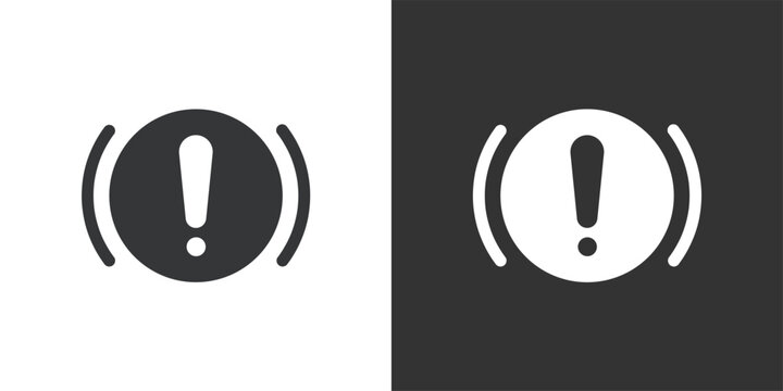 Emergency Brake Warning icon. Solid glyph series icon