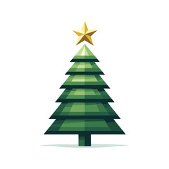 Christmas Tree With A Star Topper  Vector Illustration Design