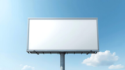 Large blank outdoor billboard on a single pole, isolated on a transparent background for advertising mockup purposes.