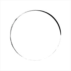 Brush big black circle on a middle isolated on a white background