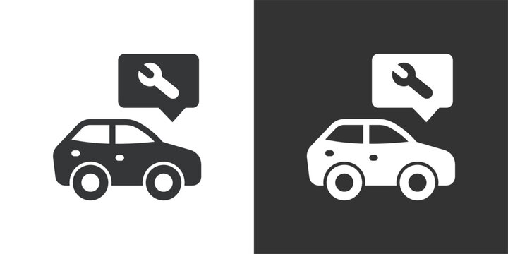Car Service Required icon. Solid glyph series icon