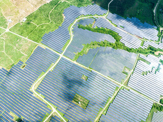 Fototapeta premium Summer scenery of Hainan Dongfang Photovoltaic Power Plant