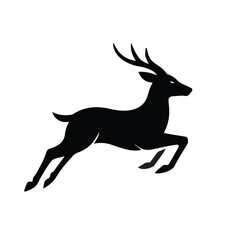 Dynamic running deer silhouette ideal for speed-themed brand designs.