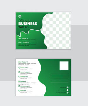 Business Postcard Design with Curve Shape 