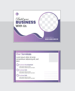 Business Postcard Design with Curve Shape 