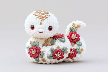 お正月向け干支の蛇の編みぐるみ