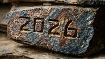 Year 2026 carved in stone