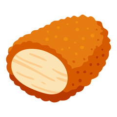 Fried crispy chicken roll food snack flat color vector illustration template design