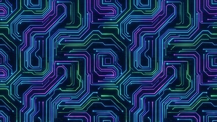 Futuristic Digital Circuit Pattern Background Design.