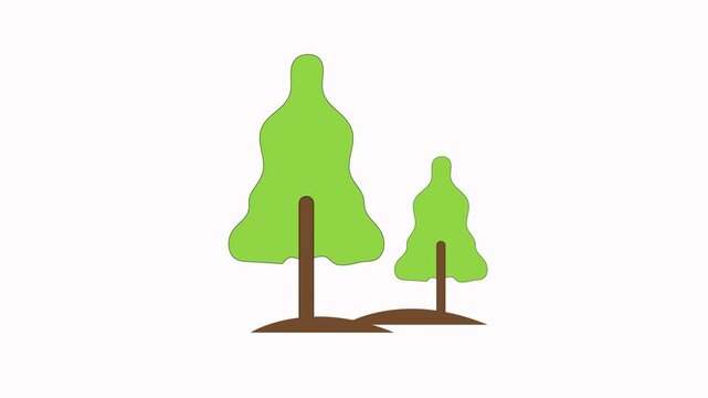 pine tree  icon animation  simple flat