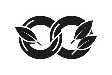 Obraz premium leaf chain circular eco connection icon