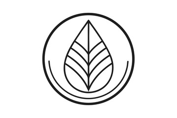 rounded water droplet leaf nature icon