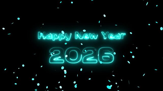 New Year 2026 Luxury Gold Background with Shining Line Effects. Happy New Year 2026 Celebration Gold Sparkle Animation. Happy New Year 2026 Gold Greeting with bukeh Light Trails.