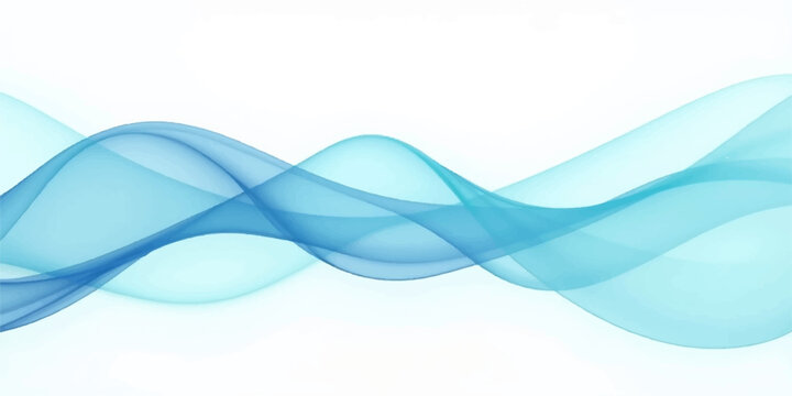 Abstract blue water wave vector illustration with a flowing light curve shape pattern background
