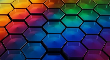 Abstract colorful hexagon pattern geometric design background illustration