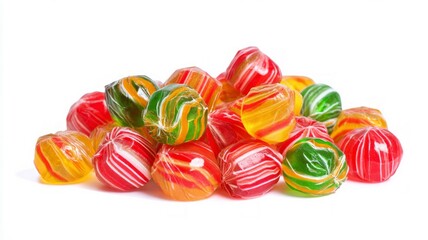 Vibrant jelly candies on white background. Artificial intelligence image