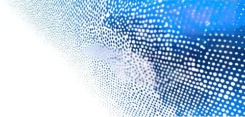 Abstract blue and white dotted pattern, resembling a wave or gradient