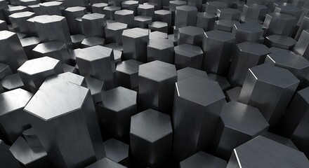 Abstract dark hexagonal pattern 3 d rendering for technology backgrounds