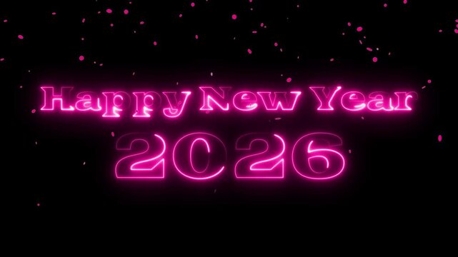 New Year 2026 Luxury Gold Background with Shining Line Effects. Happy New Year 2026 Celebration Gold Sparkle Animation. Happy New Year 2026 Gold Greeting with bukeh Light Trails.