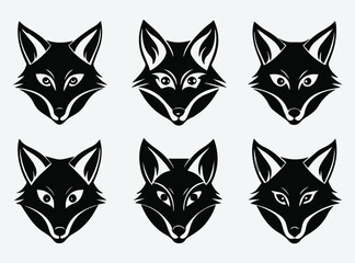 Black White Fox Head Set