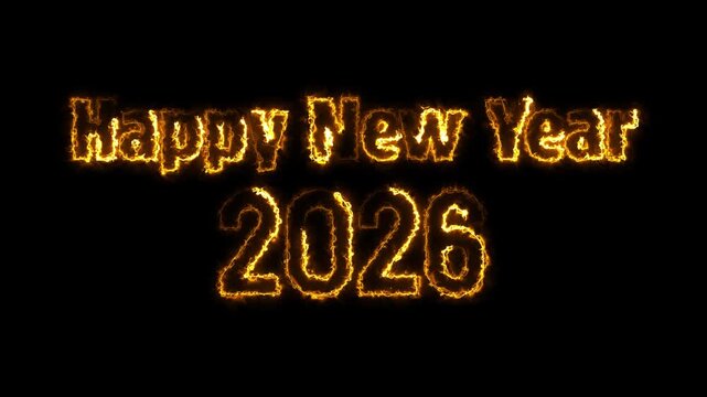 New Year 2026 Luxury Gold Background with Shining Line Effects. Happy New Year 2026 Celebration Gold Sparkle Animation. Happy New Year 2026 Gold Greeting with bukeh Light Trails.