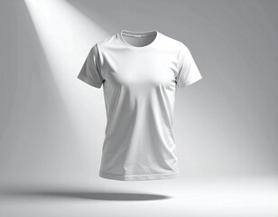 White cotton t-shirt template, a blank garment for designing casual clothing fashion