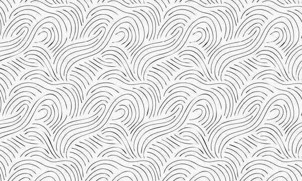 Japanese Style Sea Waves Vector, Organic Flowing Line Art Wallpaper Design