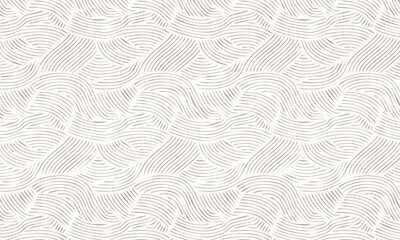 Seamless Minimalist Pattern with Organic Wavy Lines, Hand Drawn Abstract Boho Texture Background