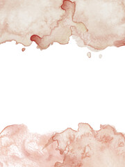Abstract terracotta watercolor background with a wide white copy space in the middle for warm, inviting designs