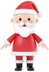 Cute 3D Santa Character Transparent Background