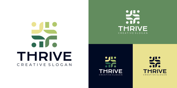 Social Symbol Logo Design Health Welfare Symbol Human Growth Vector Design Template