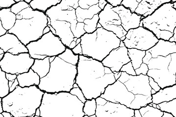 Soil Cracked ground illustration with transparent background. Broken window shattered glassy surface and break windshield glass texture silhouette. Eps 10