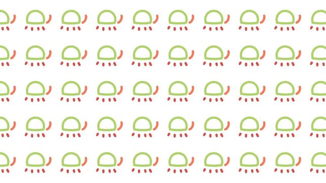 Pattern of stylized green and red turtle icons. Great for reptile conservation campaigns, wildlifethemed designs, or oceanrelated projects. Perfect for digital or print materials.