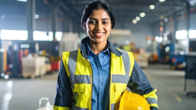 Factory Worker Smiling.