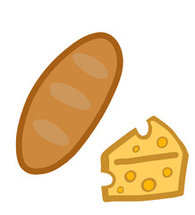 パンとチーズのアイコンセット