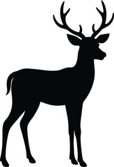 Deer Silhouette with Antlers