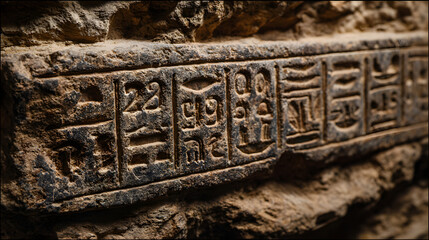 Ancient Egyptian hieroglyphs detail