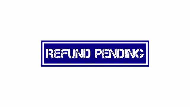 Refund pending red stamp animation isolated on white background