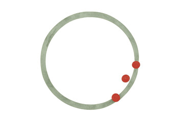 Green circle path with three red dots moving, showing connection, progress, and data visualization on transparent background