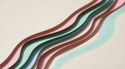 Abstract Paper Cut Layers In Pastel Colors