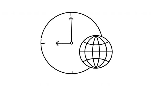 Abstract Clock and Globe Design for Time Management Concepts