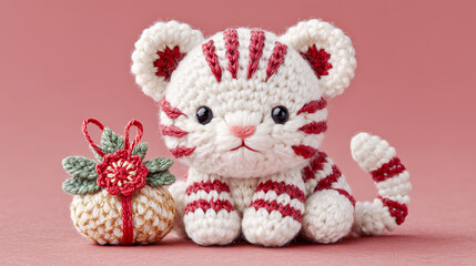 お正月向け干支の虎の編みぐるみ