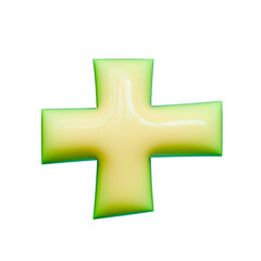 Obraz premium Alphabet, Number and Symbol 3D Render Word Luminous Yellow Green Gloss Form