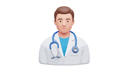 Fototapeta premium 3D Rendered Male Doctor Avatar Illustration Depicting a Medical Healthcare Professional Concept