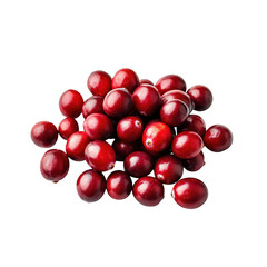 A arrangement of fresh. glossy cranberries piled together on a clean. white surface. ideal for culinary use. nutrition-focused content. or festive decorations